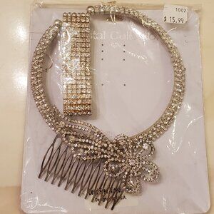 Rhinestone 3 piece costume jewelry set - Used